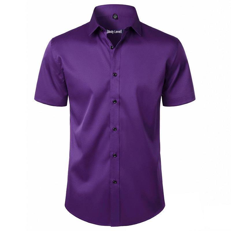 Men's Solid Color Slim Fit Long Sleeve Plus Size Shirt