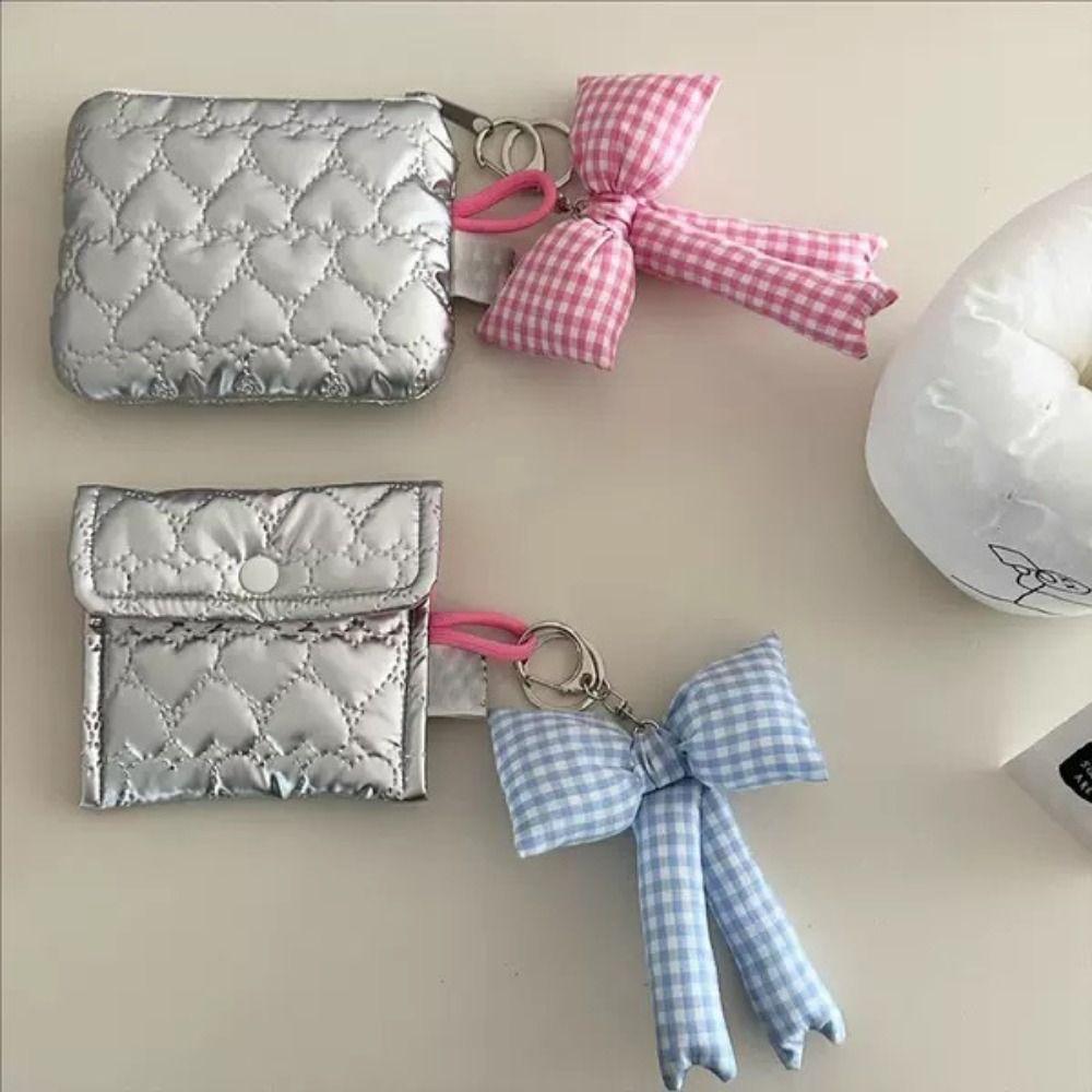 Y2K 3D Bowknot Keychain Keyring Accessories Pink Color Pink Blue Plaid Bow Keyring Cute Backpack Pendant Charm Backpack Pendant