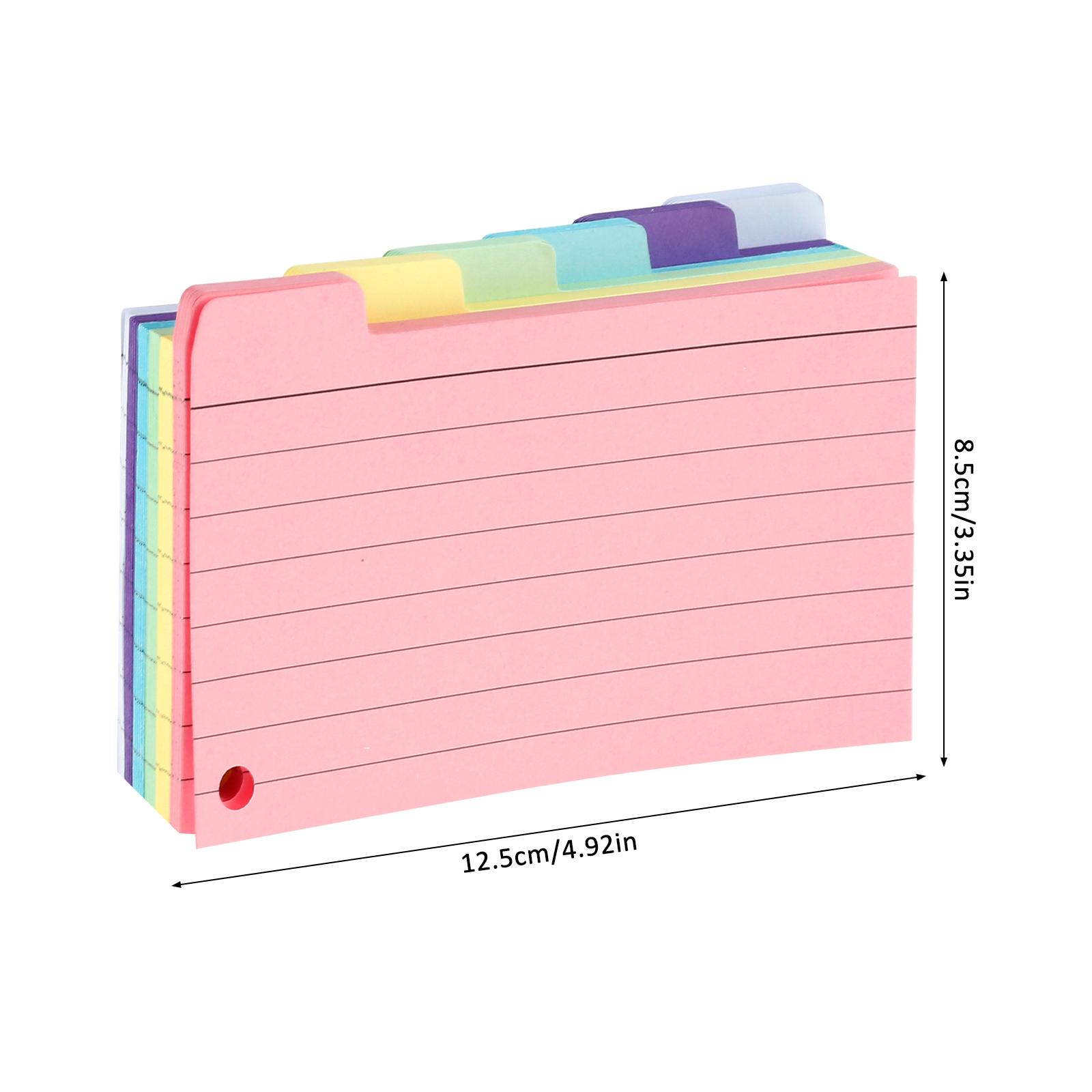 500/300 Sheets Index Cards Colored Index Cards Spiral Bound Index Cards with PVC Cover Easy to Tear Lined Revision Card