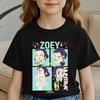 K-Pop Lovci démonů Zoey Potištěné Dětské tričko Kreslené Měkká bavlna Dětské dívčí tričko Topy Batolecí oblečení