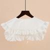 Korean Style Shirt Detachable Doll Fake Collar for Women Shoulder Wrap Hollow Out Floral Lace Ruffled Trim False Collar
