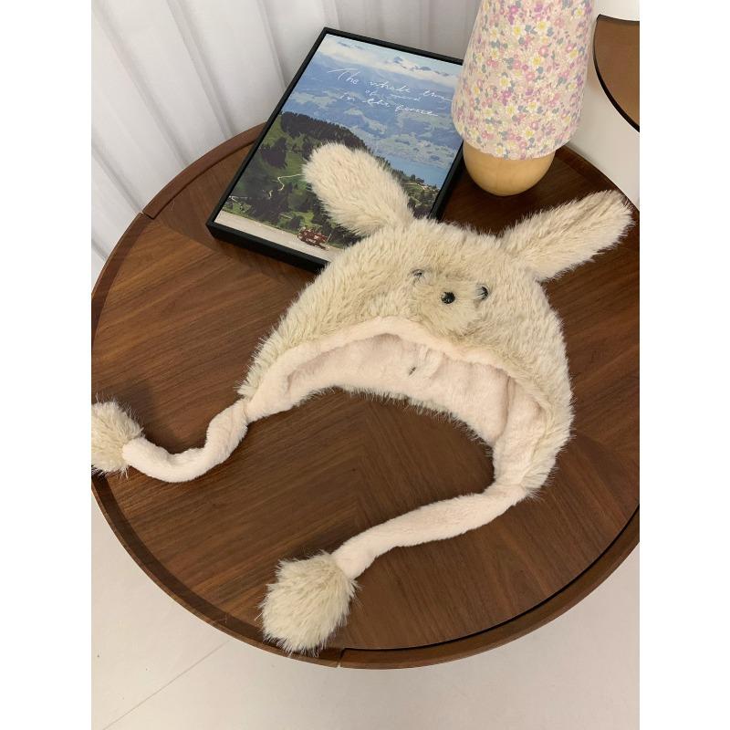 Pelziger Welpenohren Hut mit beweglichen Ohren für Damen Winter Verdickt Winddicht und Warm Lei Feng Hut Ohrenschutz Stil