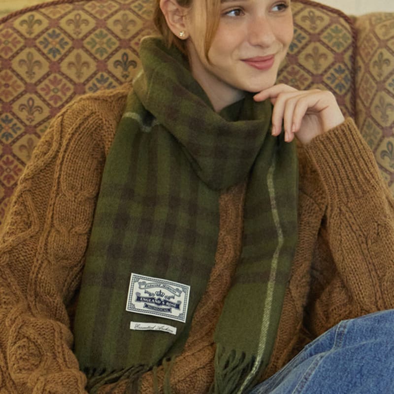 NONLOCAL Holiday Check Blend Muffler - Green Check