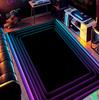 Neon LED 3D Illusion Spiral Grid Tunnel Carpet Visual Impact Gaming Esports Room Carpet Living Room Home Decoration Gift