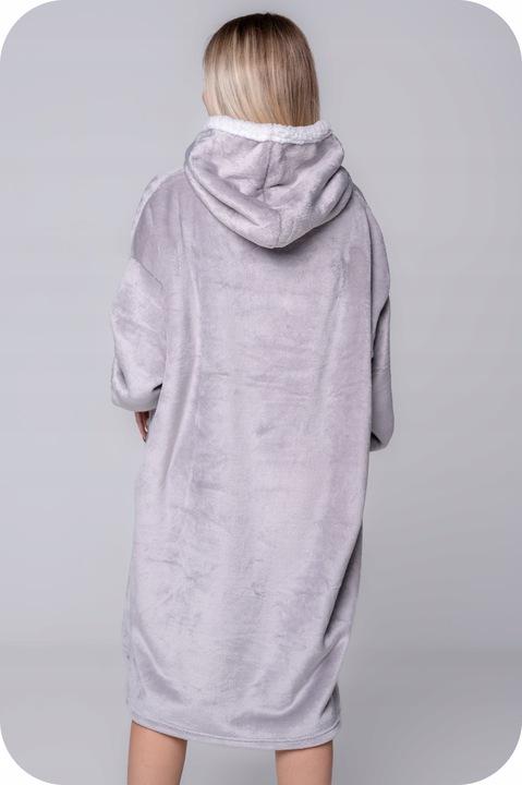 Blanket Sweatshirt Oversize Warm Thick Blanket Sweatshirt 2in1Xxl Light Gray Furry[Kb-J5]