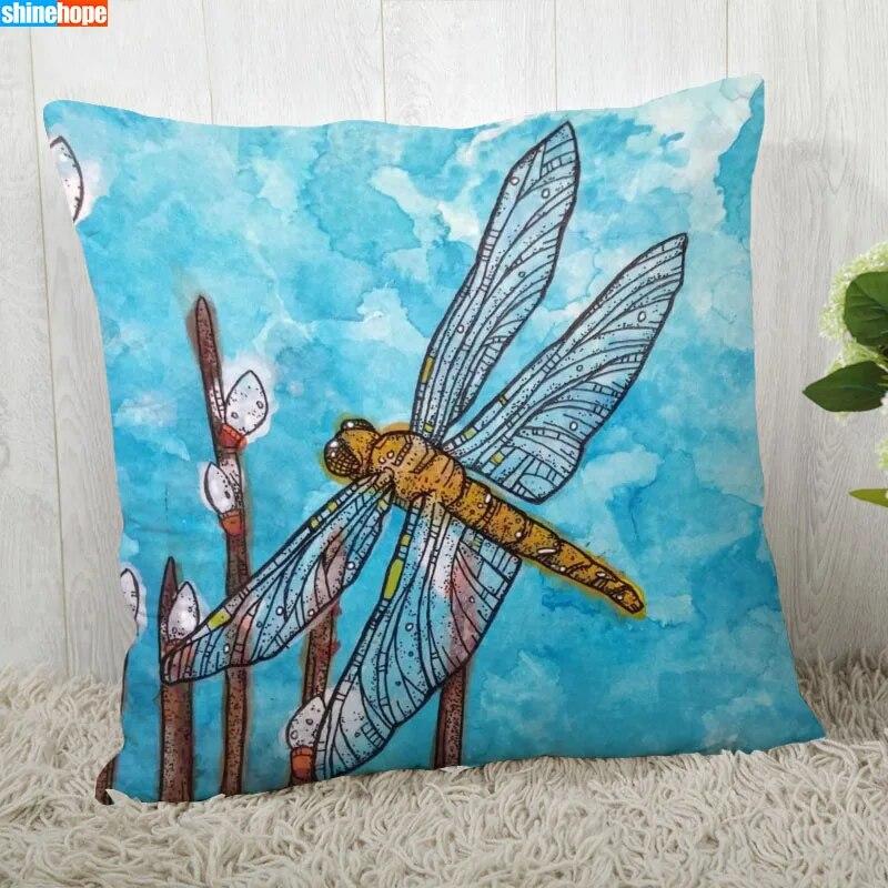 Dragonfly Pillowcase  Modern Home Living Room Decoration