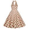 Vintage Polka Dot High Waist Dress With Backless Design For Elegant Summer Events