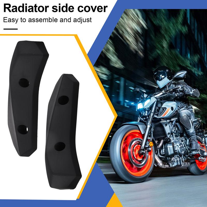 #222J Motorradzubehör Seitenkühlerabdeckung Schutz Frontverkleidung für YAMAHA MT-07 MT07 FZ07 2012-2017 (Schwarz)