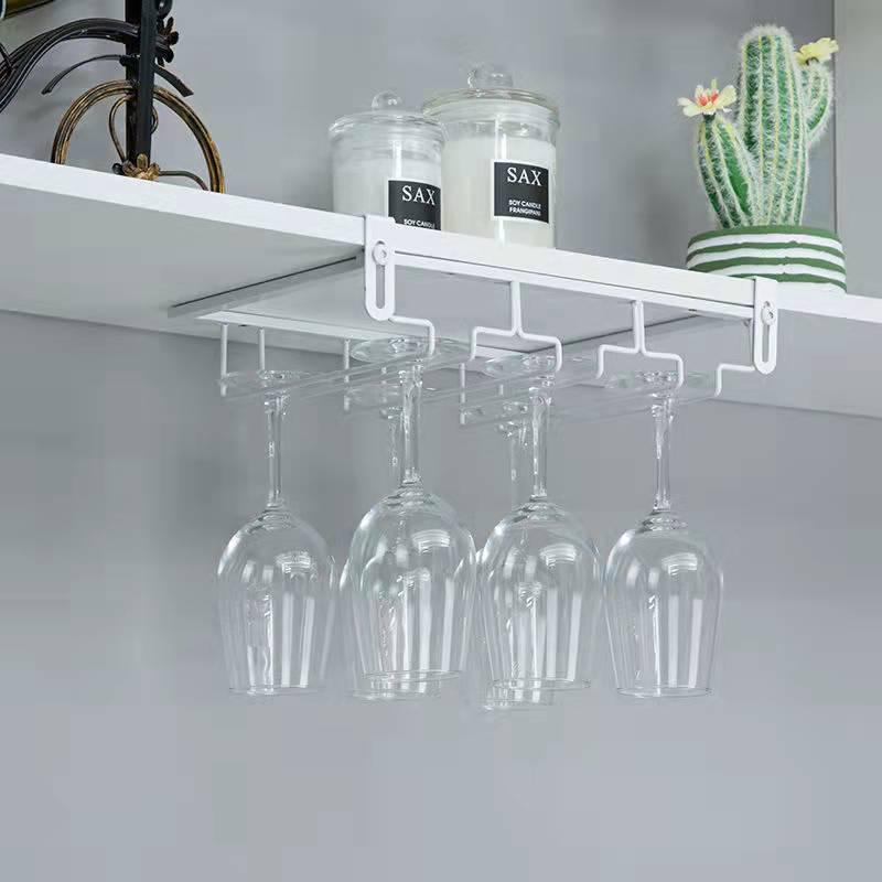 

Punch-Free Luxury Wine Glass Rack: Inverted Hanging Shelf for Stemware 33*22.5 білий