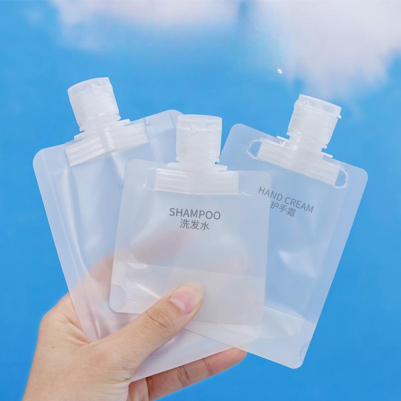 Travel Bagged Facial Cleanser, Body Wash, Shampoo, Portable Cosmetics and Lotion for Business Trips, Transparent Bagged Bags