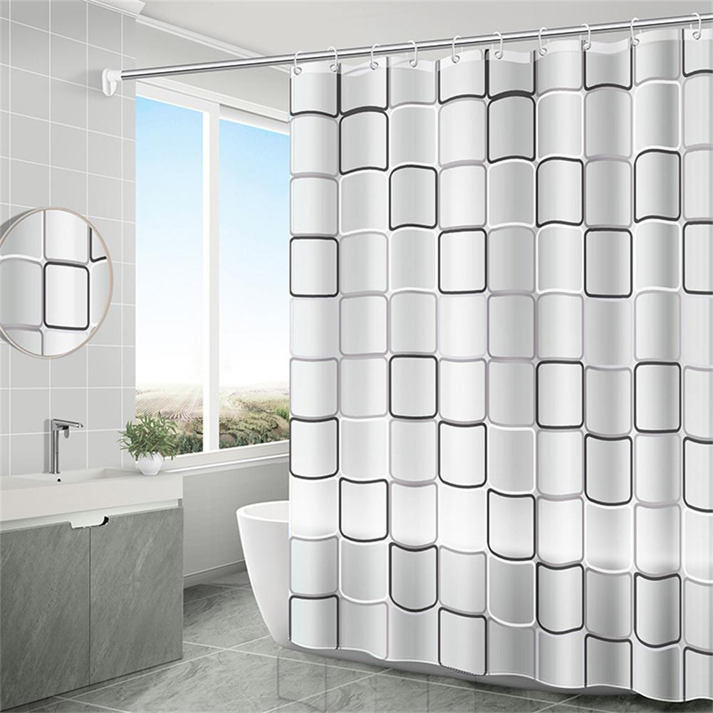 Waterproof Bath Curtains With Hooks Shower Curtain 180cm X 180cm For Families Apartments Dormitories Hotels