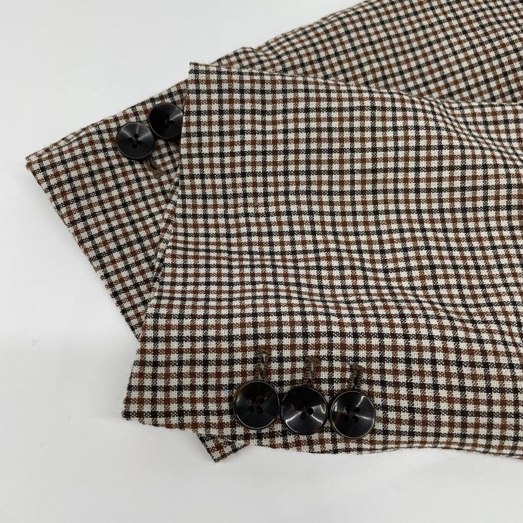 TOMORROWLAND PILGRIM [Excellent Condition] 61-07-22-07002 Check Wool Polyurethane Single 2B Jacket 46 beigeUsed