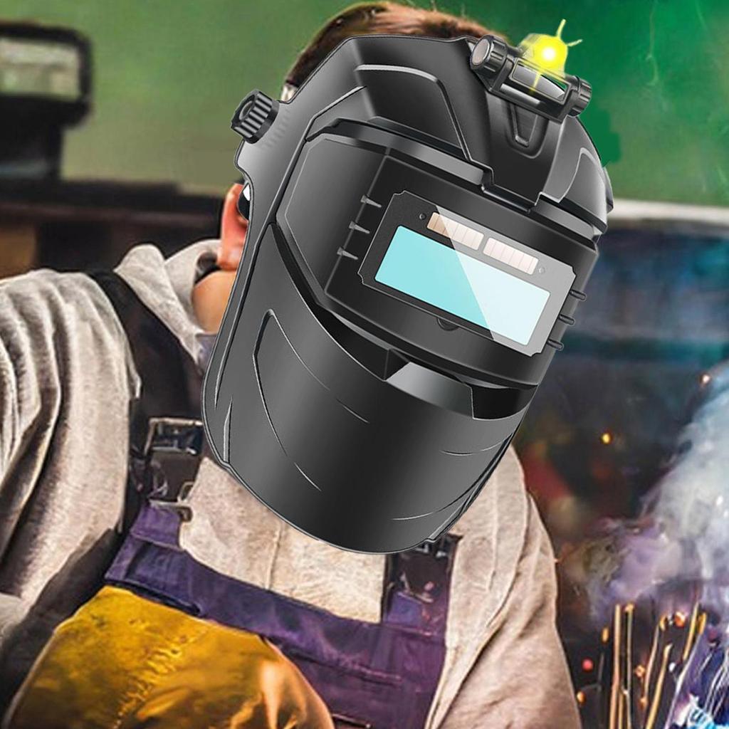 Auto Darkening Welding Hood Anti-Glare Welding Helmet Wide Shade Anti-Fog Face Protector Adjustable Headgear For Construction