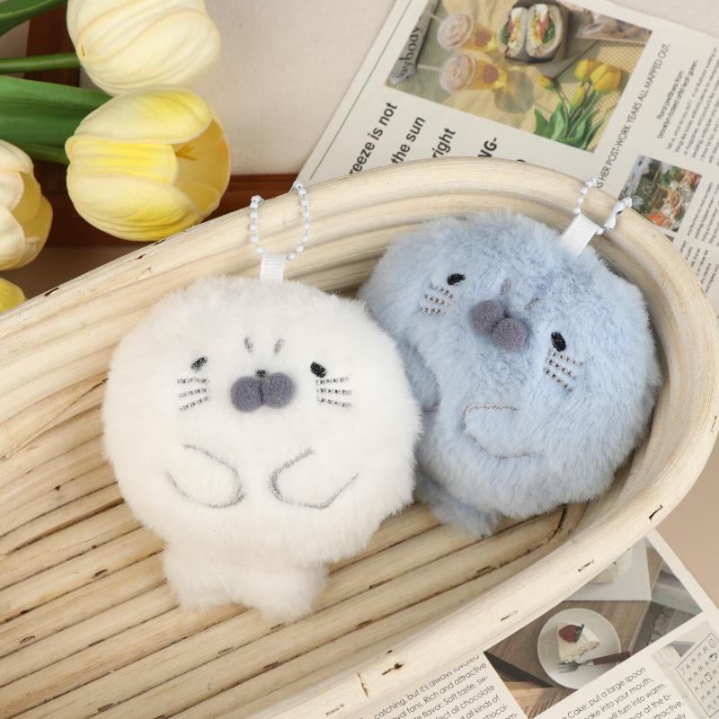 Cartoon Cute Chubby Seal Doll Pendant Plush Keychain Cute Backpack Hanging Decoration Accessories Gift