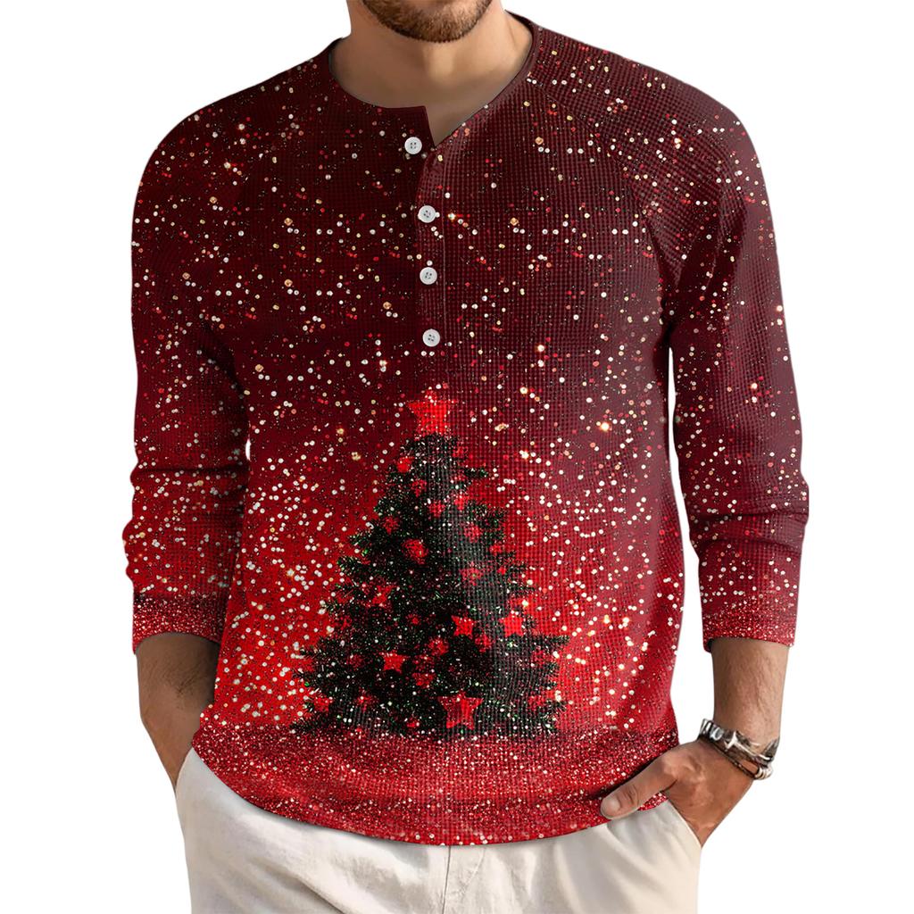 Men's Loose Casual Button Down Collar Long Sleeve Top