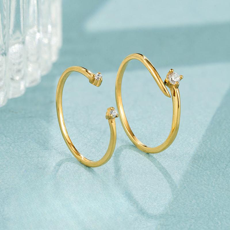 Simple Ins Wind Opening Zircon Ring Women's Niche High-end Titanium Steel Ring Does Not Fade Dopamine Jewelry