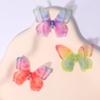 50Pcs 3D Organza Fabric Butterfly Appliques Rhinestone Gradient Color Chiffon Butterfly Embroidered Patches Double-layer