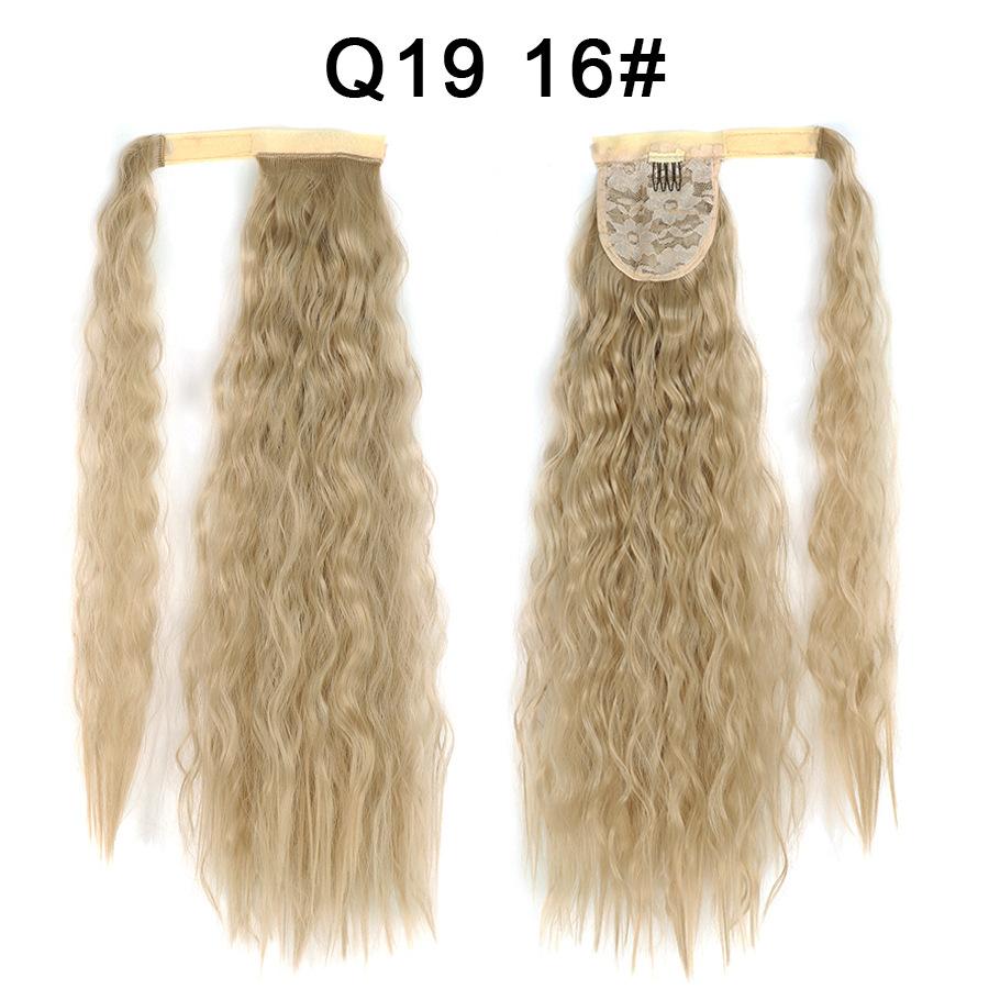Synthetic Long Curly Clip In Hair Extensions Ponytail Hair Wig Heat-Resistant Curly Pony Tail Wig For Women