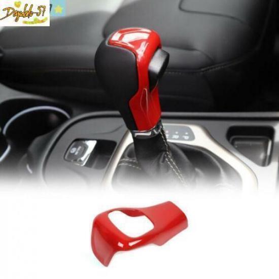 For Jeep Cherokee  2014- ABS Red Interior Gear Lever Shift Knob Covers Trim