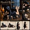 Hooded Reader Figurine Decorative Desk Ornament for Book Lovers