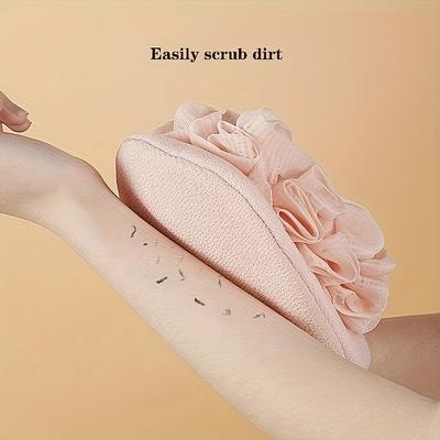 2 In 1 Skin-Friendly Floral Bath Ball Bath Mitt, Double-Sided Spa Scrub, Remove Dead Skin, Fragrance-Free, Bathroom Accessories