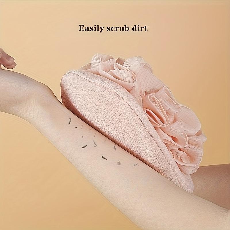 2 in 1 Skin-Friendly Floral Bath Ball Bath Mitt, Double-Sided Spa Scrub, Remove Dead Skin, Fragrance-Free, Bathroom Accessories