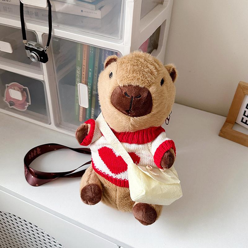 Capybara Bag Plush Cartoon Wear Clothes Skew Bag Girl Children Holiday Gift Doll