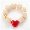 Europäisch Amerikanisch Trendy Bunt Acryl Harz Klobige Herzperlen Armband Halskette Set Umweltfreundliches Herz Statement Accessoire