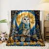 Owl Under Night Moon Sky for all seasons blanket lunch break throw gift