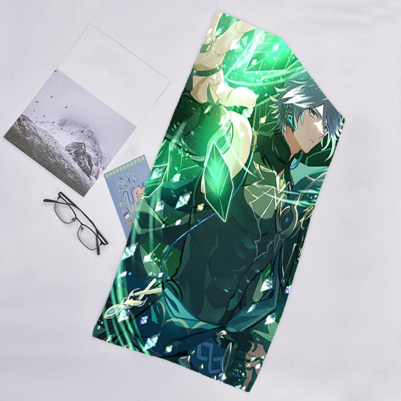 1pc Genshin Impact Alhaitham1 Beach Towel, Beach and Seaside Swimming Pool Equipment, Fashion Pattern, Rectangular, Travel Essentials