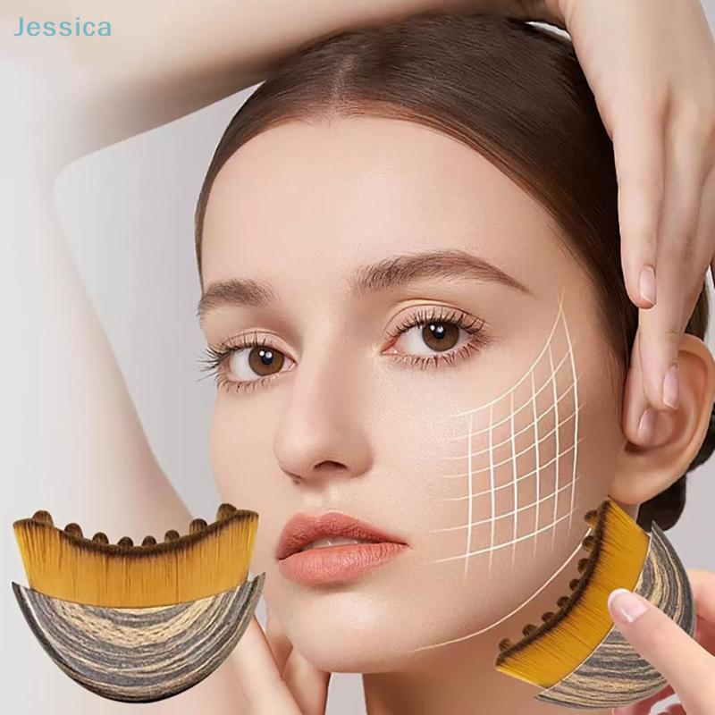 Lymphkontur Gesichtsschaben Gua Sha Augen- und Nackenpflegebürste Gesichtsmassagebürste mit Rollkugeln