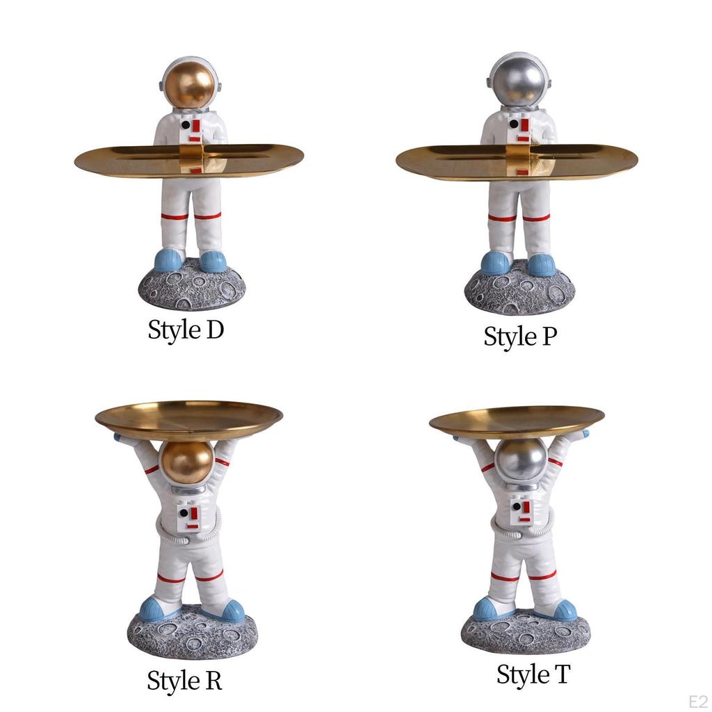 Chic Astronaut Statue, Holder Organizer Resin Figurine European Sundries Storage Tray for Dining