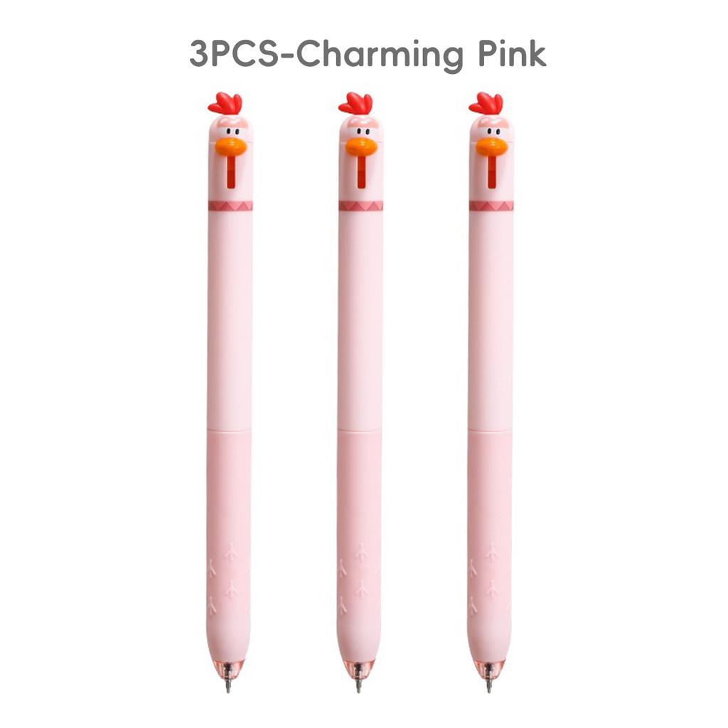 Cute Chicken Click Pen Stress Relief Fidget Toy Exam Must Have 0.5mm Fast-Drying Ink Gel Pen for School Office Back To School