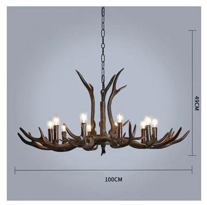 Retro Style Antler Resin With Lampshade Chandelier For Living Room Dining Room Sweep Gold Spray Paint Indoor Modern Home Decor