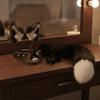 Faux-Faux-Fleece Cat Ears Headband and Tail Bell Collar Set Soft