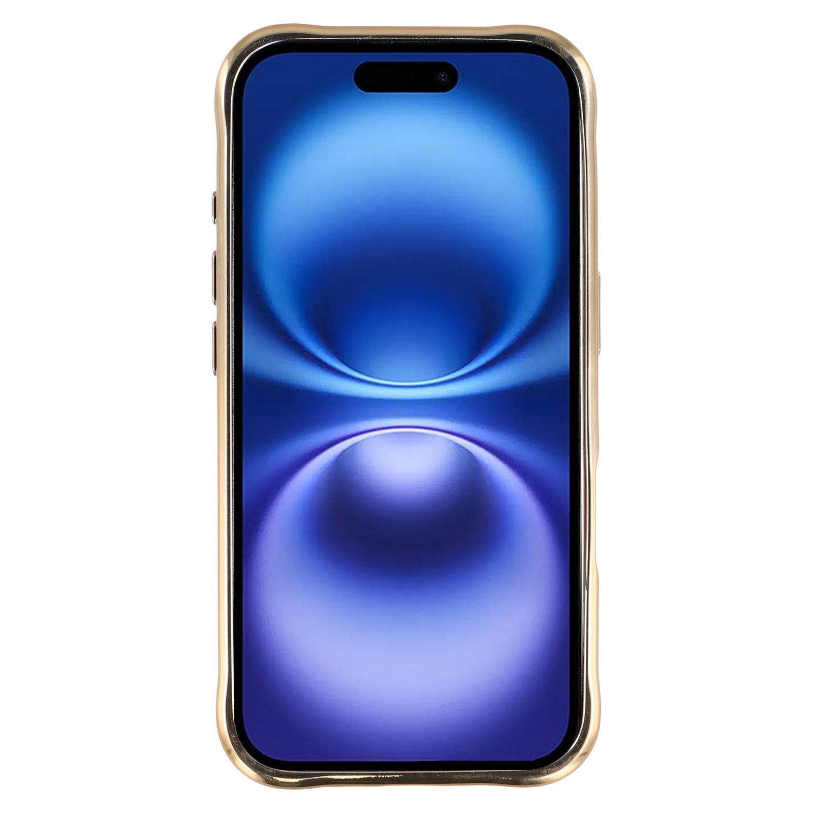 

For iPhone 16 Case with Kickstand Electroplated 2.0mm Acrylic TPU Shockproof Phone Cover Purple
