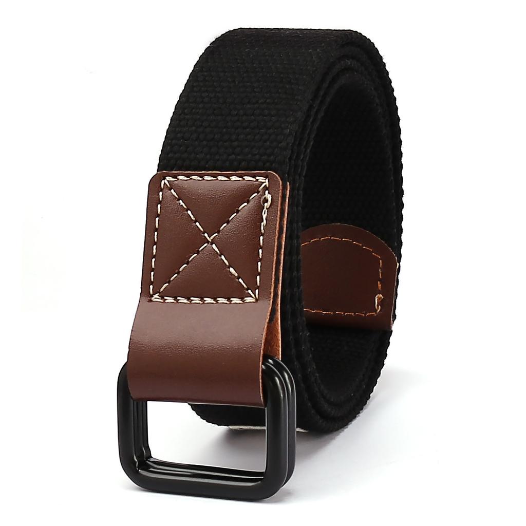 Double Ring Buckle Webbing Belt, Men'S And Women'S Canvas Universal Casual Belt, Jeans Tooling Belt