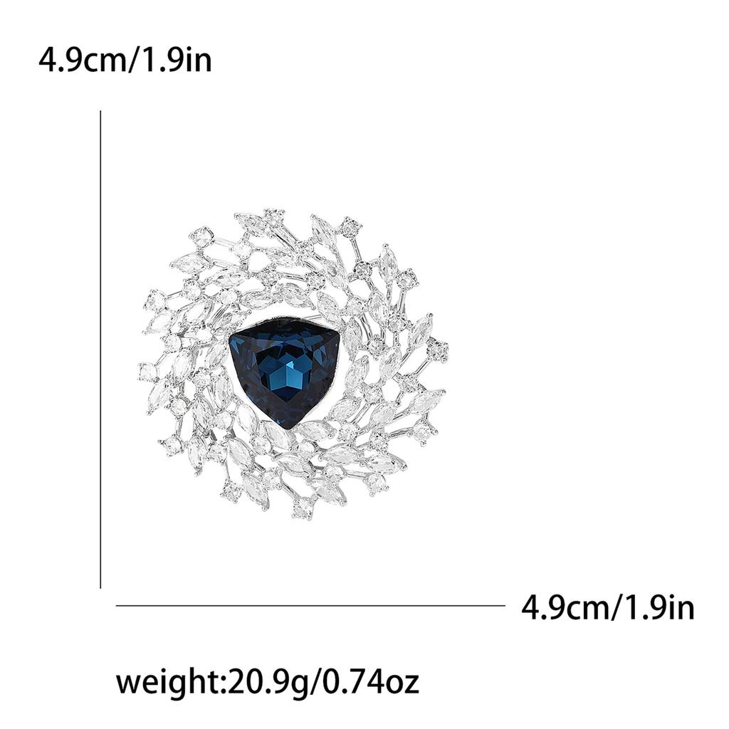 High-End Micro-Inlaid Copper Zircon Gypsy Brooch Niche Design Women'S Shawl Dress Corsage Jewelry Pin