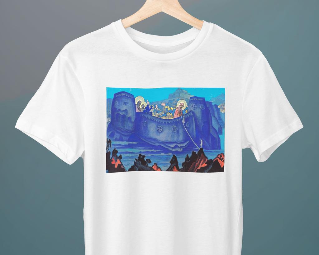 Madonna Laboris Nicholas Roerich Painting Unisex T-Shirt Art T-Shirt Mountain T-Shirt Gift for Her Gift for Him Art Lover Gift