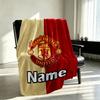 Custom Name Personalized Manchester Football F.C Print Blankets, Home Decor, Bedroom, Sofa, Camping, Couch, Gifts for Birthday Christmas
