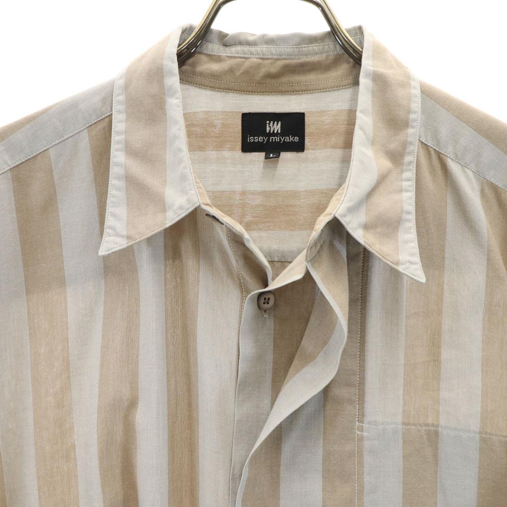 ISSEY MIYAKE 90s Old Striped Pattern Short sleeve shirt L Special wing Men's Used