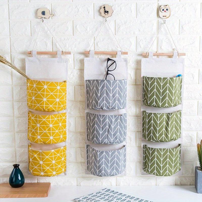 3-layer Hanging Storage Rack for Easy Installation, Multifunctional - Geometric Pattern, Moisture-proof Door Bag