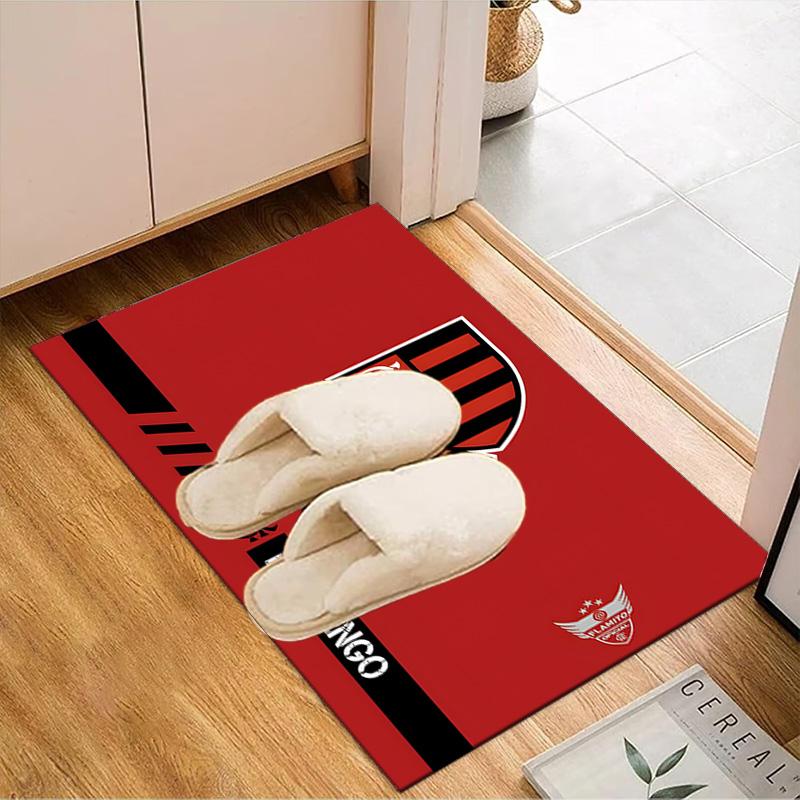 Fla-mengo Club Crest Printed Office Carpet Chair Cushion Entryway Rug, Rugs for Living Room, Bedroom Christmas gifts