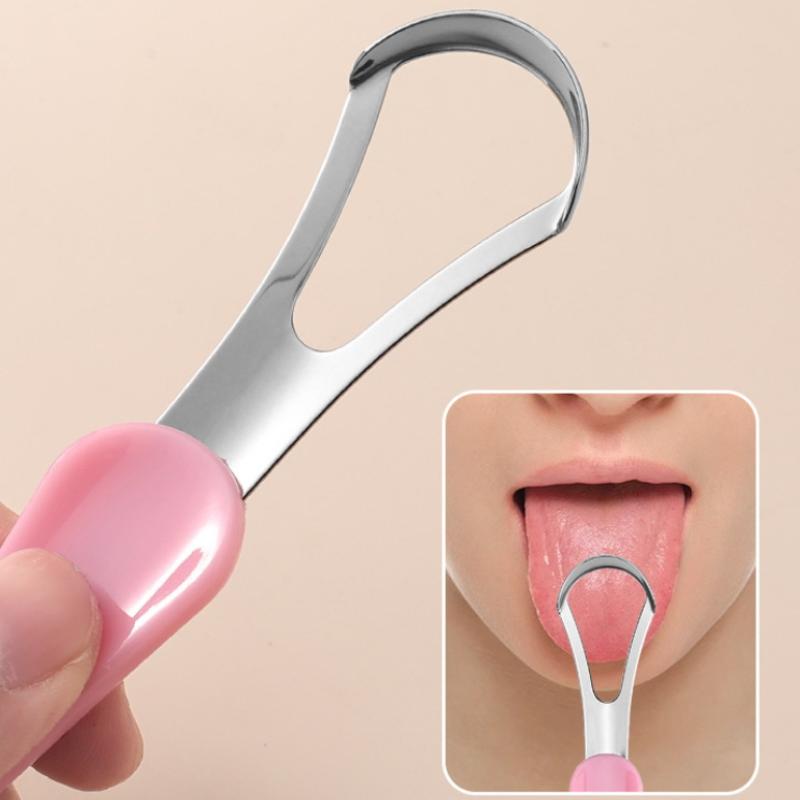 Tongue Scraper Cleaner For Adult Kid,2 In 1 Silicone Tongue Brush And Stainless Steel Tongue Scrapers For Fresh Breath Dental