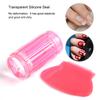 Transparent Silicone Nail Polish   Head Stamper Scraper Nail Art Tool (Transparent White)