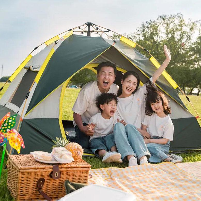 3-4 Person Outdoor Rainproof Tent Ultralight Waterproof Windproof Anti UV Backpacking Hiking Family Folding Camping Shelter