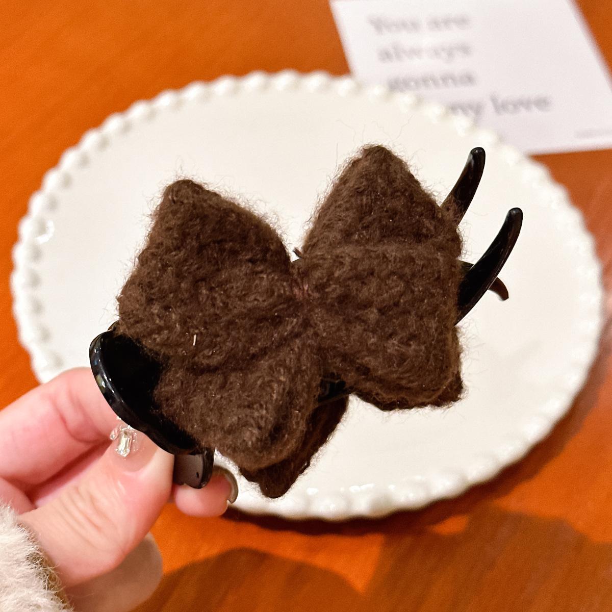 

1pc Bow shaped bun head, grab clip, ponytail, hair accessory, internet famous hair clip, autumn and winter clip headband