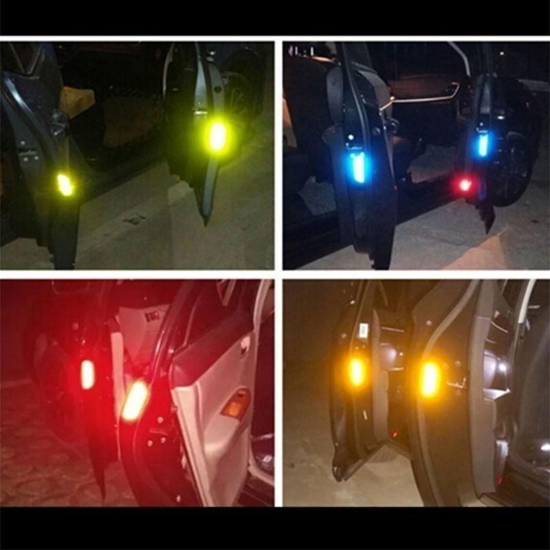 4Pcs Universal Warnung Mark Reflektierende Band Auto Tür Aufkleber Decals OPEN Zeichen Sicherheit Reflektierende Streifen