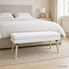Double Layer Bench White 110 x 40 x 47 cm Fabric