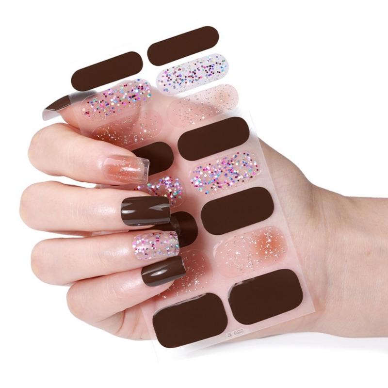 Waterproof Nail Art Sticker Nails Polish Sticker Christmas Gels Nail Strips Nails Polish Strips Nail Art Decortions